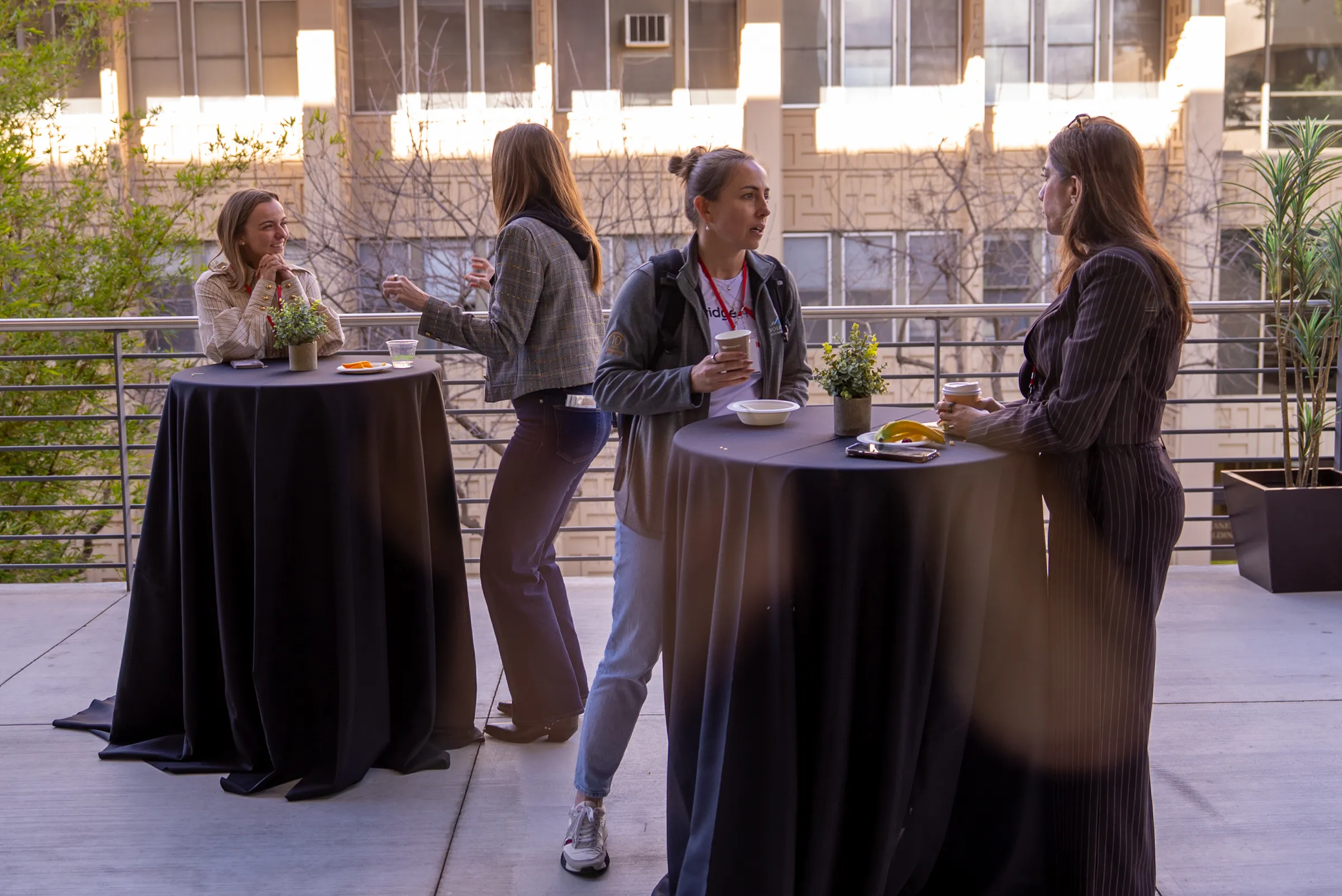 Attendees networking on the terrace at SMCHC 2026