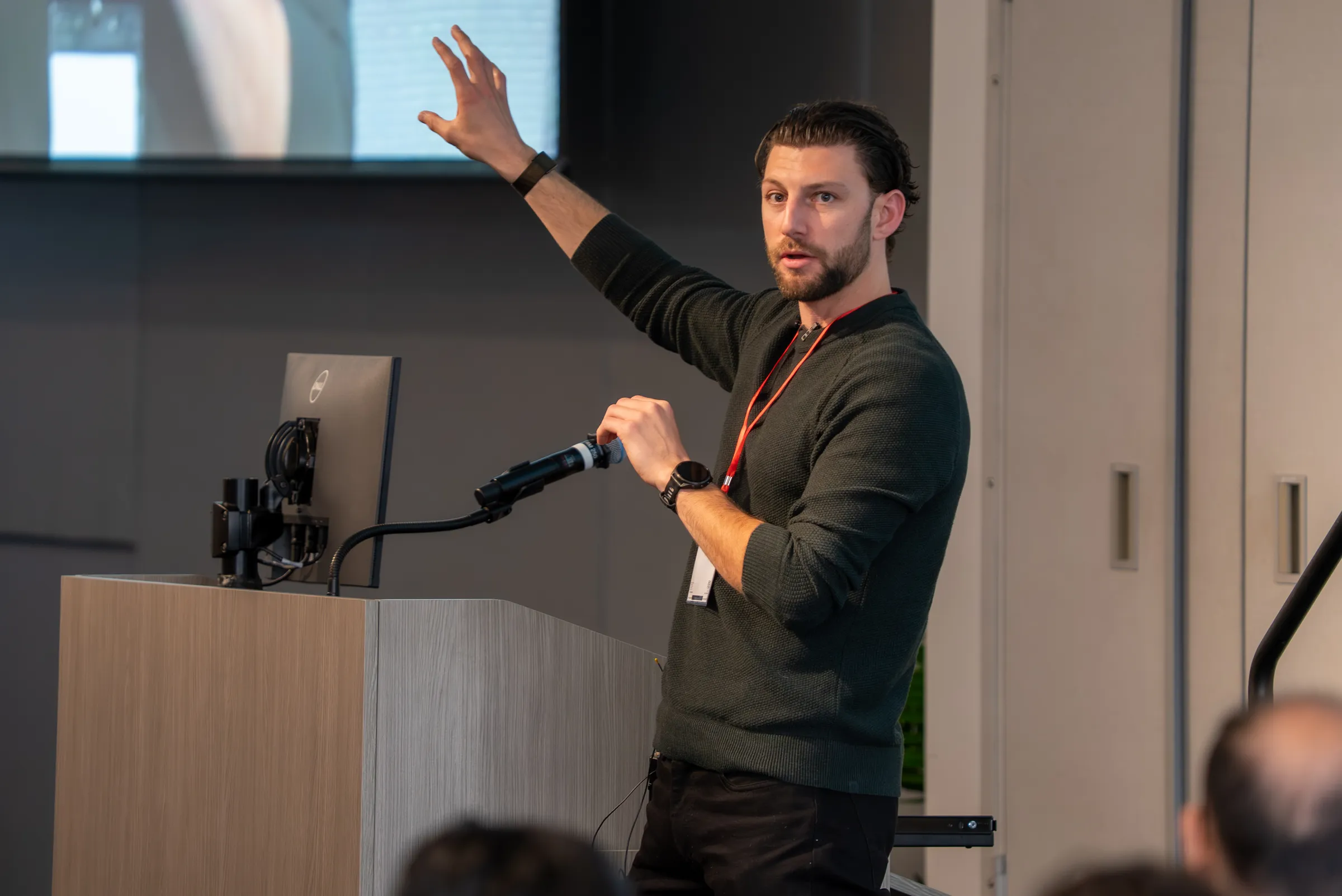A speaker presenting from the podium at SMCHC 2026